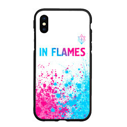 Чехол iPhone XS Max матовый In Flames neon gradient style посередине