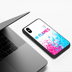 Чехол iPhone XS Max матовый In Flames neon gradient style посередине, цвет: 3D-черный — фото 2