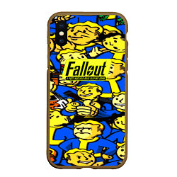 Чехол iPhone XS Max матовый Fallout logo game