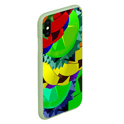 Чехол iPhone XS Max матовый Пластиковый хаос, цвет: 3D-салатовый — фото 2