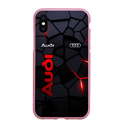 Чехол iPhone XS Max матовый Audi - плиты с эффектом свечения