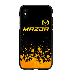 Чехол iPhone XS Max матовый Mazda - gold gradient посередине