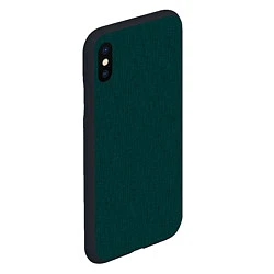 Чехол iPhone XS Max матовый Тёмно-зелёный однотонный текстура, цвет: 3D-черный — фото 2