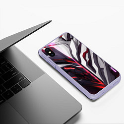 Чехол iPhone XS Max матовый Броня адская и райская красная, цвет: 3D-светло-сиреневый — фото 2