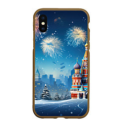 Чехол iPhone XS Max матовый Новогодняя Москва