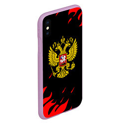 Чехол iPhone XS Max матовый Герф россия красный огонь, цвет: 3D-сиреневый — фото 2