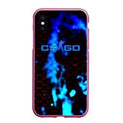 Чехол iPhone XS Max матовый CS GO синий огонь сталь