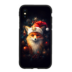 Чехол iPhone XS Max матовый New year s fox, цвет: 3D-черный