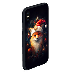 Чехол iPhone XS Max матовый New year s fox, цвет: 3D-черный — фото 2