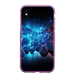 Чехол iPhone XS Max матовый Ледяные плиты, цвет: 3D-фиолетовый