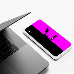 Чехол iPhone XS Max матовый Токийские мстители черно-розовый, цвет: 3D-белый — фото 2