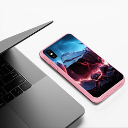 Чехол iPhone XS Max матовый Разлом больших камней, цвет: 3D-баблгам — фото 2