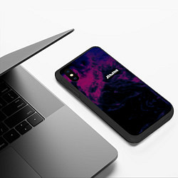 Чехол iPhone XS Max матовый Разноцветный дым, цвет: 3D-черный — фото 2