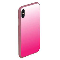 Чехол iPhone XS Max матовый Бело-розовый градиент, цвет: 3D-малиновый — фото 2
