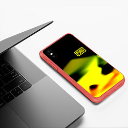 Чехол iPhone XS Max матовый PUBG gold abstraction steel geometry, цвет: 3D-красный — фото 2