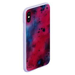 Чехол iPhone XS Max матовый Акварельные брызги в розовом, цвет: 3D-светло-сиреневый — фото 2