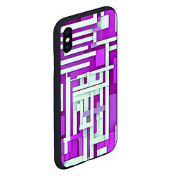 Чехол iPhone XS Max матовый Полосы на фиолетовом фоне, цвет: 3D-черный — фото 2