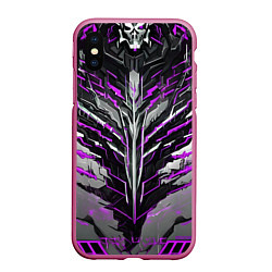 Чехол iPhone XS Max матовый Киберпанк доспех фиолетовый