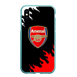 Чехол iPhone XS Max матовый Arsenal fc flame