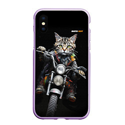 Чехол iPhone XS Max матовый Мотокот, цвет: 3D-сиреневый