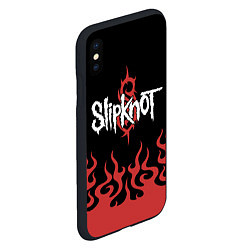 Чехол iPhone XS Max матовый Slipknot в огне, цвет: 3D-черный — фото 2