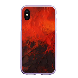 Чехол iPhone XS Max матовый Лава и сажа, цвет: 3D-светло-сиреневый