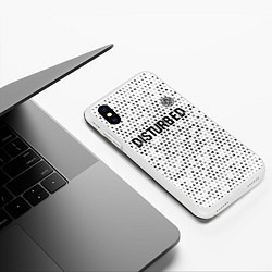 Чехол iPhone XS Max матовый Disturbed glitch на светлом фоне посередине, цвет: 3D-белый — фото 2