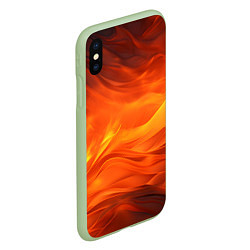 Чехол iPhone XS Max матовый Яркий огонь, цвет: 3D-салатовый — фото 2