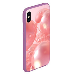 Чехол iPhone XS Max матовый Розовые шары, цвет: 3D-фиолетовый — фото 2