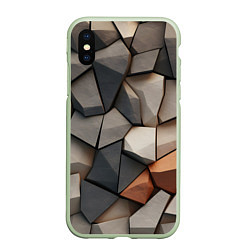 Чехол iPhone XS Max матовый Серые камни