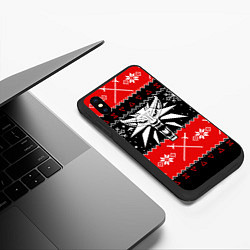 Чехол iPhone XS Max матовый The Witcher christmas sweater, цвет: 3D-черный — фото 2