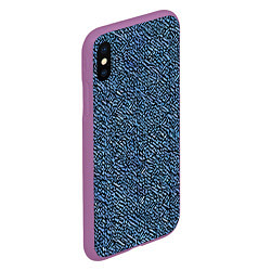 Чехол iPhone XS Max матовый Чёрные и синие мазки, цвет: 3D-фиолетовый — фото 2