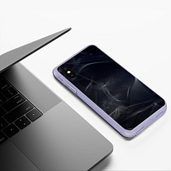 Чехол iPhone XS Max матовый Серый дым и тьма, цвет: 3D-светло-сиреневый — фото 2