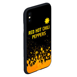 Чехол iPhone XS Max матовый Red Hot Chili Peppers - gold gradient посередине, цвет: 3D-черный — фото 2