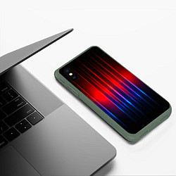 Чехол iPhone XS Max матовый Неоновый узор неоновая шкала, цвет: 3D-темно-зеленый — фото 2
