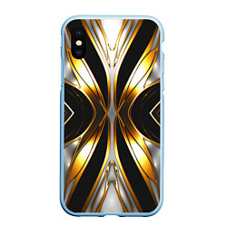 Чехол iPhone XS Max матовый Неоновый узор стальная бабочка, цвет: 3D-голубой