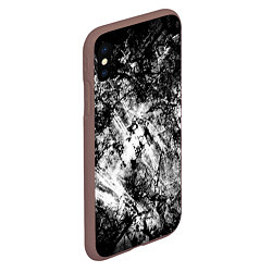 Чехол iPhone XS Max матовый Зимний лес узоры, цвет: 3D-коричневый — фото 2
