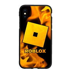 Чехол iPhone XS Max матовый Roblox - gold gradient