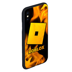 Чехол iPhone XS Max матовый Roblox - gold gradient, цвет: 3D-черный — фото 2