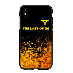 Чехол iPhone XS Max матовый The Last Of Us - gold gradient посередине
