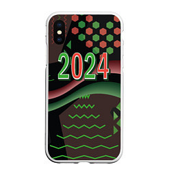 Чехол iPhone XS Max матовый 2024 абстрактный фон