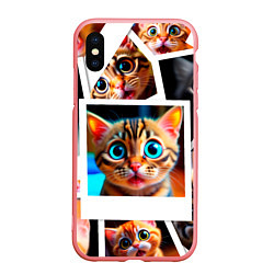 Чехол iPhone XS Max матовый Котики фото, цвет: 3D-баблгам