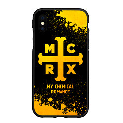 Чехол iPhone XS Max матовый My Chemical Romance - gold gradient, цвет: 3D-черный