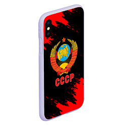 Чехол iPhone XS Max матовый СССР красные краски, цвет: 3D-светло-сиреневый — фото 2
