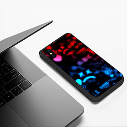 Чехол iPhone XS Max матовый Lil peep neon rap music, цвет: 3D-черный — фото 2