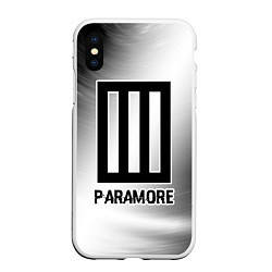 Чехол iPhone XS Max матовый Paramore glitch на светлом фоне, цвет: 3D-белый