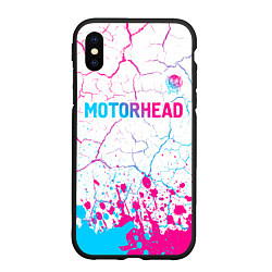 Чехол iPhone XS Max матовый Motorhead neon gradient style посередине