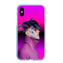 Чехол iPhone XS Max матовый Lil Peep фиолетовый лук, цвет: 3D-голубой