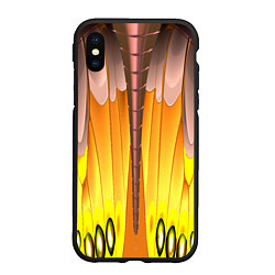 Чехол iPhone XS Max матовый Желтые наплывы, цвет: 3D-черный