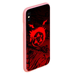 Чехол iPhone XS Max матовый Красный знак уроборос - Стальной алхимик, цвет: 3D-баблгам — фото 2